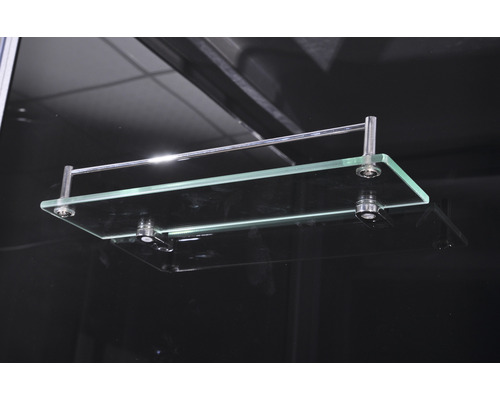 Glasablage mit Reling zur Wandmontage