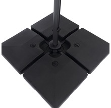 Quadratischer Sonnenschirmständer aus Kunststoff mit vier Platten