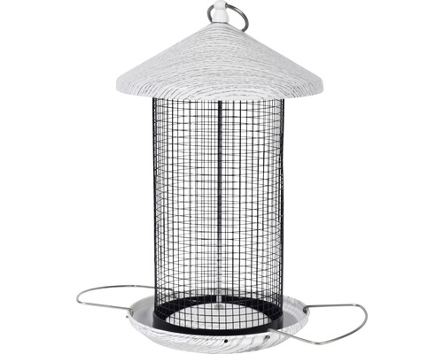 Vogelhaus mit Metalldraht und Dach