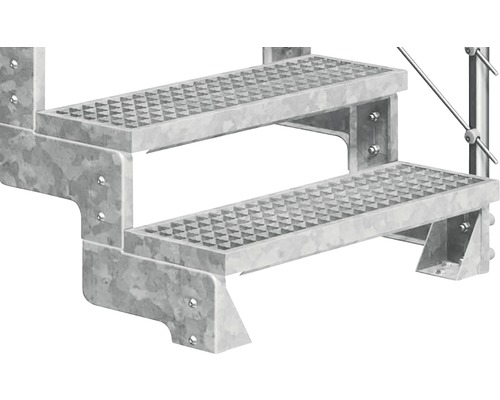 Metalltreppe mit zwei Stufen für den Außenbereich