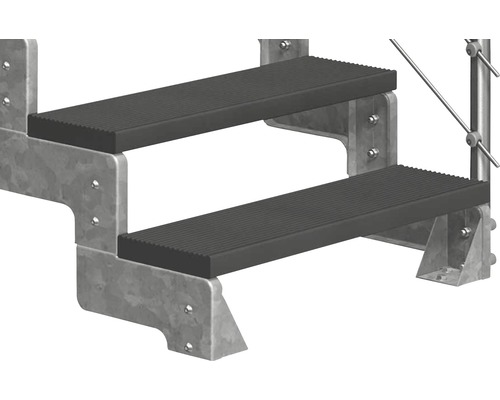 Treppe mit zwei Stufen und Metallrahmen