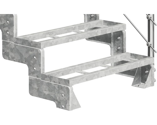 Metalltreppe mit zwei Stufen