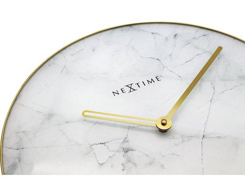 Nextime Uhr mit Marmor-Zifferblatt und goldenen Zeigern