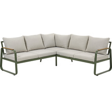 Ecksofa mit Metallrahmen und Polsterkissen für den Aussenbereich