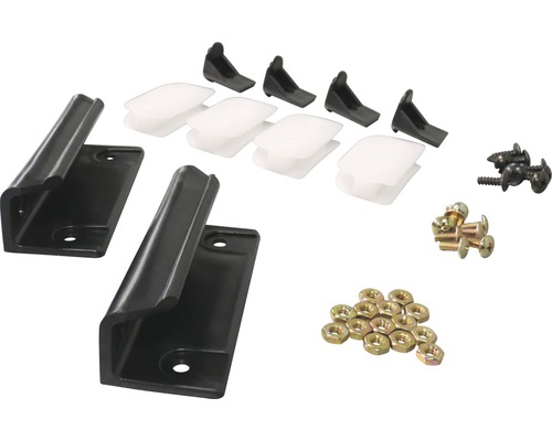 Befestigungsmaterial-Set mit Halterungen, Schrauben und Muttern