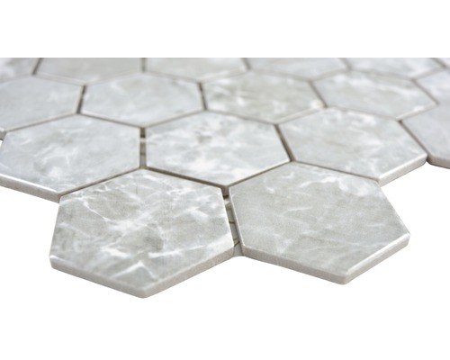 Sechseckige Fliesen mit Marmorierung