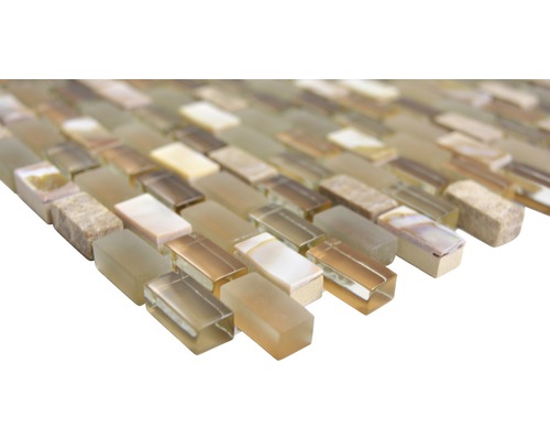 Mosaikfliese aus Glas und Stein