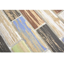 Mosaikfliese in Holzoptik, rechteckige Form