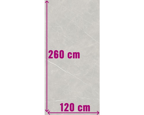 Fliese mit den Maßen 260 cm mal 120 cm