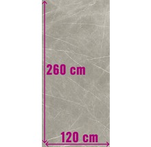 Fliese mit den Maßen 260 cm mal 120 cm.