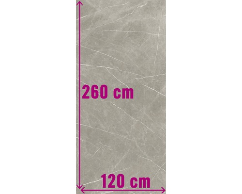 Fliese mit den Maßen 260 cm mal 120 cm.
