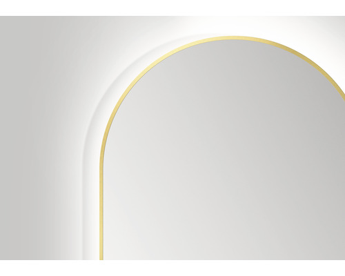 Ausschnitt eines Spiegels mit goldfarbenem Rahmen