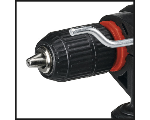 Detailaufnahme einer Bohrmaschine mit Bohrfutter