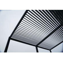 Ansicht von unten einer Aluminium Terrassenüberdachung.