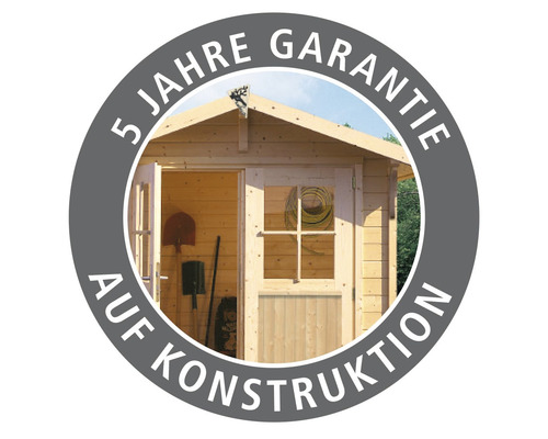Fünf Jahre Garantie auf die Konstruktion eines Gartenhauses