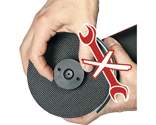 Symbol: Schraubenschlüssel ist für den Scheibenwechsel nicht erforderlich