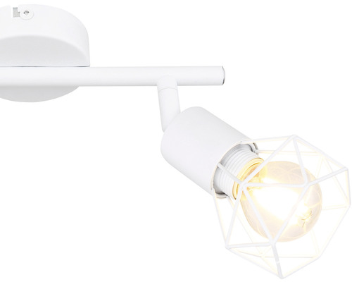 Weiße Deckenleuchte mit geometrischem Lampenschirm