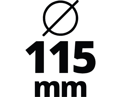 Symbol für Durchmesser 115 Millimeter