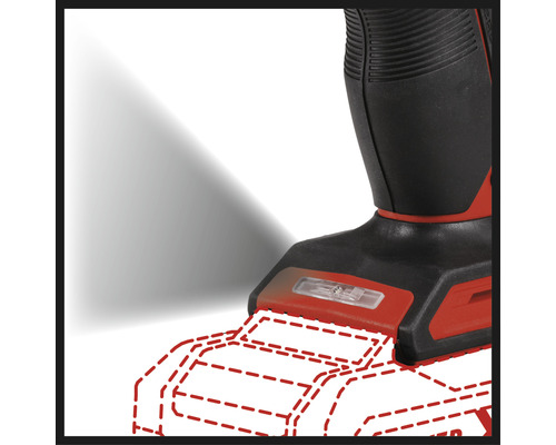 Detailansicht einer Akku-Maschine mit LED-Leuchte