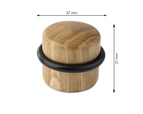 Türstopper aus Holz mit den Maßen 37 mm mal 31 mm.