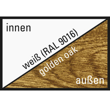 Innenbereich Weiß RAL 9016, Außenbereich Goldene Eiche