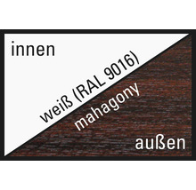 Innen Weiß RAL 9016, Aussen Mahagoni