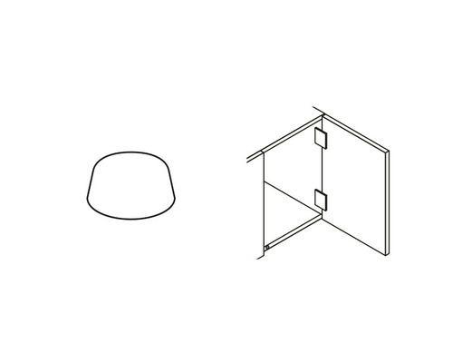 Skizze einer Duschkabine mit Kopfbrause