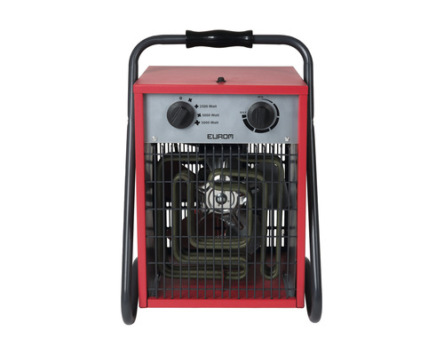 Elektrischer Heizlüfter mit Tragegriff und Einstellknöpfen für die Heizleistung