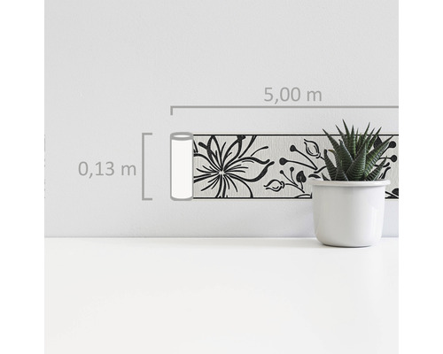 Bordüre mit Blumenmuster, 5 Meter lang, 0,13 Meter breit