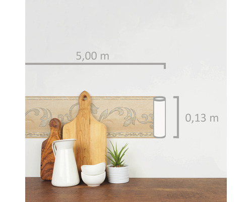 Bordüre mit Blumenmuster, 5,00 m lang und 0,13 m breit