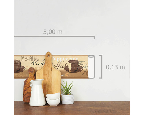Bordüre mit Kaffeemotiv, Länge 5,00 m, Breite 0,13 m