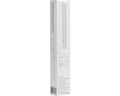 Verpackung einer LED-Leuchte mit 4 Watt und 500 Lumen