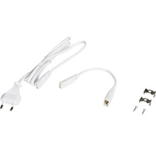 Anschlusskabel mit Stecker, Verbindungsstück und Befestigungsklammern