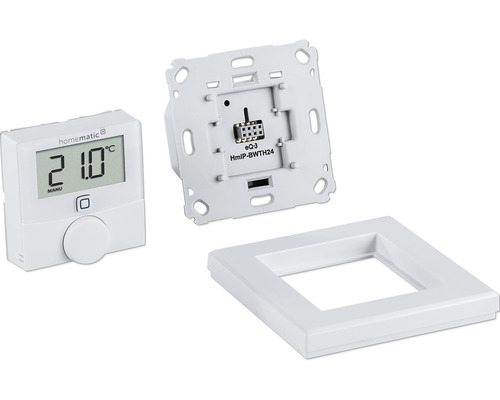 Homematic Raumthermostat mit Display, Montageplatte und Rahmen