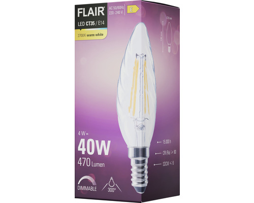 Flair LED Lampe CT35/E14, 4 Watt, 470 Lumen, dimmbar