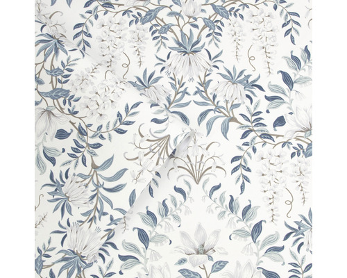 Tapete mit Blumenmuster und Blättern