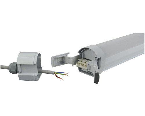 LED-Feuchtraumleuchte mit offenem Anschluss für die elektrische Verbindung