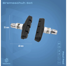 Bremsklötze Set, 55 mm Länge und 40 mm Breite für Fahrräder