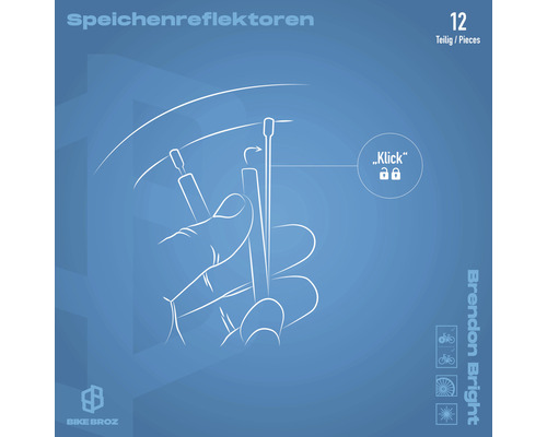 Speichenreflektoren zur Anbringung an Fahrradspeichen, 12 Stück