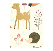 Illustration mit Reh, Igel und Pilzen