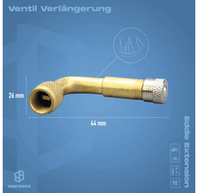 Ventilverlängerung für Fahrräder, 26 mm und 44 mm