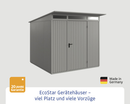 EcoStar Gerätehaus aus Metall mit Pultdach
