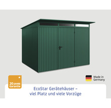 EcoStar Gerätehaus aus Metall mit Doppeltür und Garantie