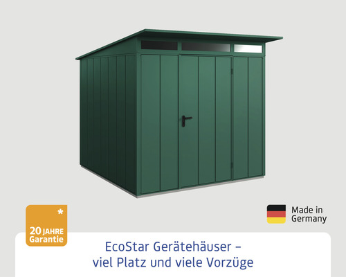 EcoStar Gerätehaus mit Pultdach und Tür