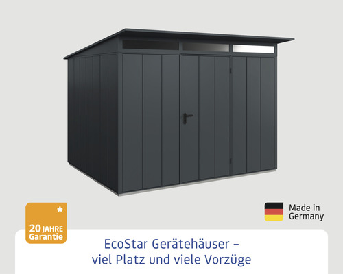 EcoStar Gerätehaus mit Doppeltür und Oberlicht