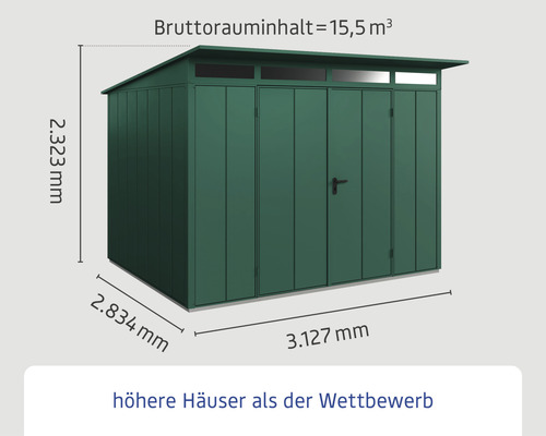 Abmessungen des Gartenhauses