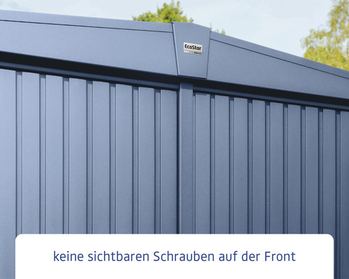 Detailansicht einer Gartenbox mit EcoStar Logo