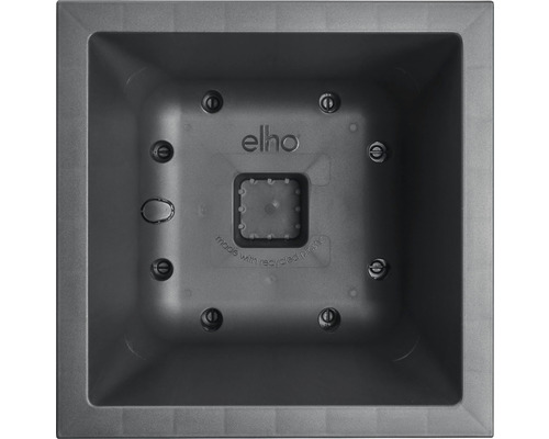 Innenseite eines quadratischen Blumentopfes