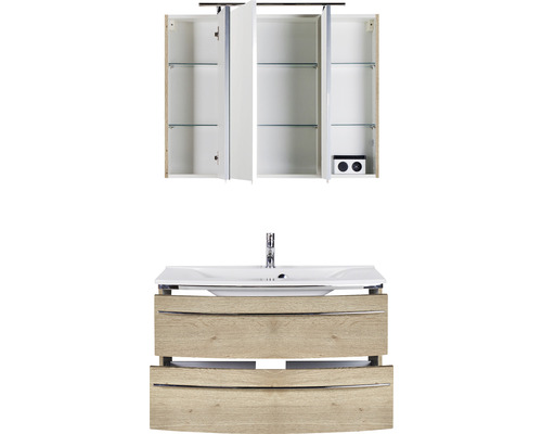 Waschtischkombination mit Spiegelschrank für Badezimmer