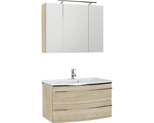 Waschtisch mit Unterschrank und Spiegelschrank für das Badezimmer